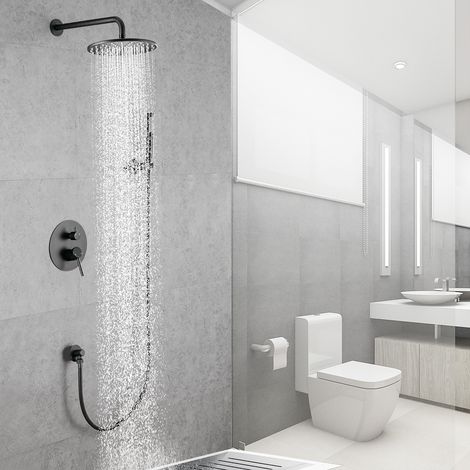 LOMAZOO Ensemble de Douche Encastrable Noir [TELESTO] - Douche de