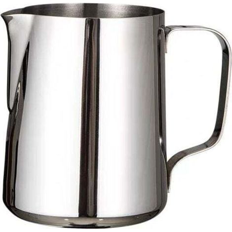 Pichet à mousse de lait, pichet à lait en acier inoxydable 304, pichet à vapeur de 350 ml, pichet à vapeur pour café, cappuccino, barista, carafe à lait avec stylo de décoration, argenté 350ML