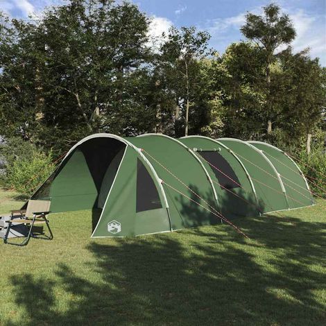 vidaXL Tunnel Tent 6-Person 6-Person Green and White (1/5)