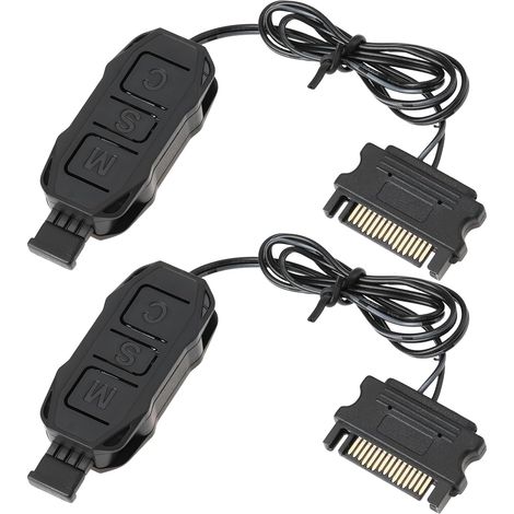 Lot de 2 Contrôleurs d'alimentation ARGB 5V 3 Broches pour Carte Mère Moderne Et Périphérique ARGB 41 Cm Noir (1/5)