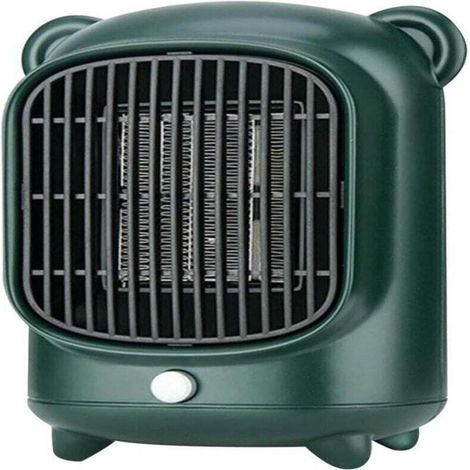 Petit Radiateur Soufflant Silencieux Ceramique, Radiateur Soufflant à économie d'énergie, Radiateur Electrique Mobile Bass Consommation, 500w Mini Chauffage Soufflant Salle De Bain Bureau (Vert)