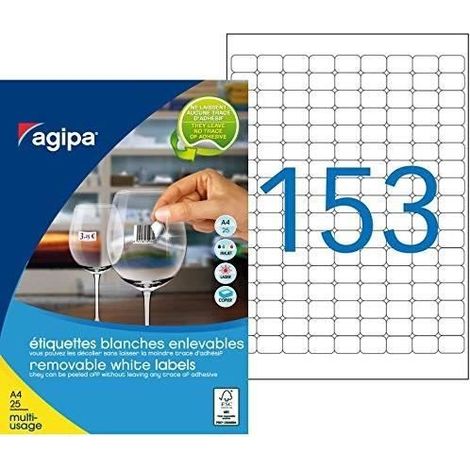 Étiquettes blanches - APLI - A119601 - 22x16mm - 25 feuilles - Adhésif enlevable (1/2)