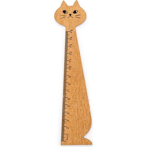 Règle en bois forme de chat, outil mesure idéal pour les enfants (1/5)