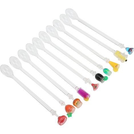 10 Bâtonnets à Cocktail Transparents en Acrylique, Mélangeurs de Boissons pour Fête, Cuillères de Barman pour Apéritif (1/5)