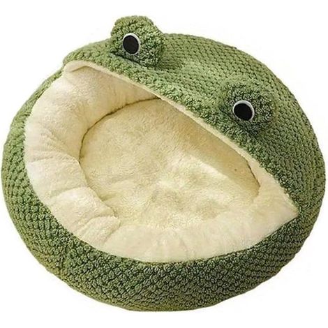 Cama para gatos - Cama para mascotas - Semicerrada - Pequeña - Cama para mascotas con forma de rana (1/5)