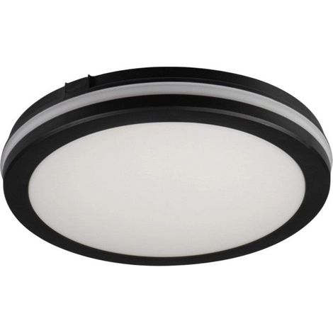 Plafoniera Bianca o Nera a LED per interno ed esterno da Soffitto e Parete 29W 3940 Lumen IP65 CCT Switch Luce Calda Naturale Fredda Ø235mm 220V - Color: Nero