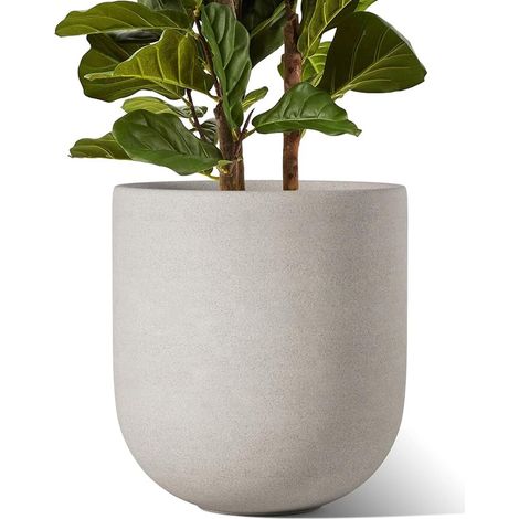 30cm Flower Pot, Indoor Outdoor Ceramic Planter Large Flower Pot for Home, Garden and Office, Pot with Drainage Hole, Grey (1/5)
