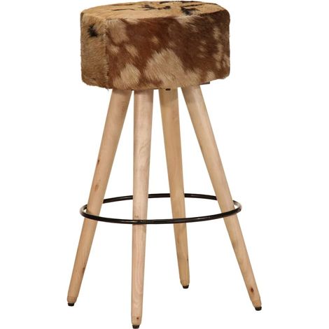 Maison Exclusive - Barhocker 2 Stk. Braun Raues Mangoholz und Ech (1/5)
