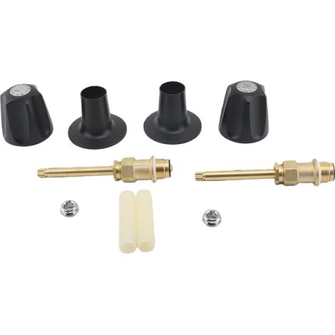 Poignée de douche de rechange en métal mat, kit de garniture de baignoire pour salle de bain, noir (1/5)