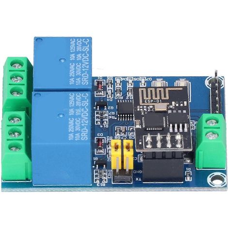 Zweikanal-WLAN-Relais 12V ESP8266 WLAN-Relaismodul, Fernsteuerung per Smartphone-App für IoT Smart Home