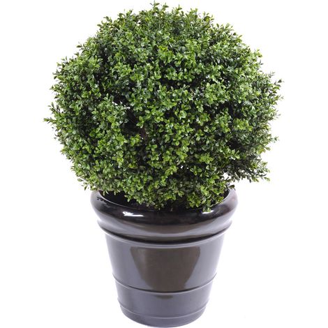 Plante artificielle haute gamme Spécial extérieur / Buis artificiel boule UV - Dim : H.72 x D.60 cm