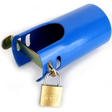 Verrou de Robinet, Cadenas Robinet Exterieur, Systèmes de Verrouillage de Robinets, Serrure de Robinet Prévenir, Embout Robinet Tuyau D'arrosage, Adaptateur Tuyau Arrosage (Bleu)