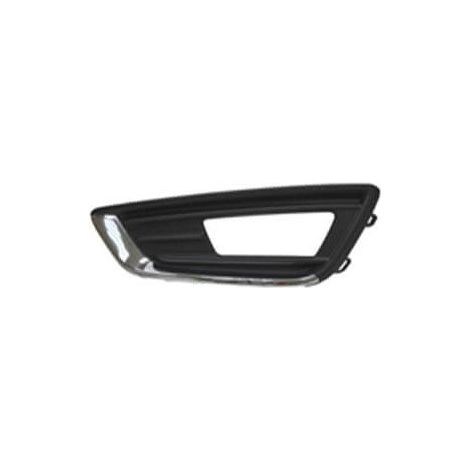 Grille de pare-choc avant gauche inférieure noire et chromée avec trou anti-brouillard Ford Focus 3 phase 2 2014-2018