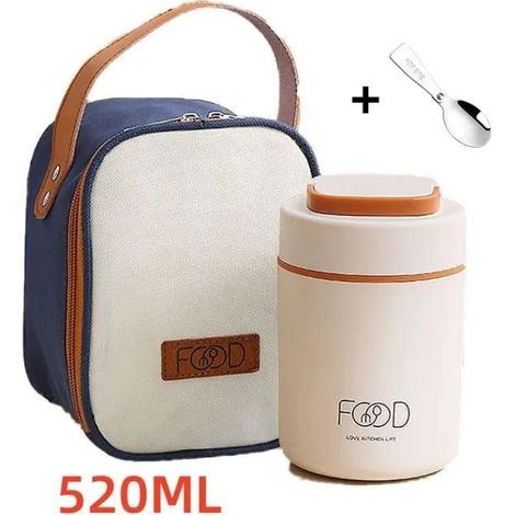Boîte Alimentaire Isotherme - Non spécifié - 520ML - Acier Inoxydable - Étanche - Portable (1/4)