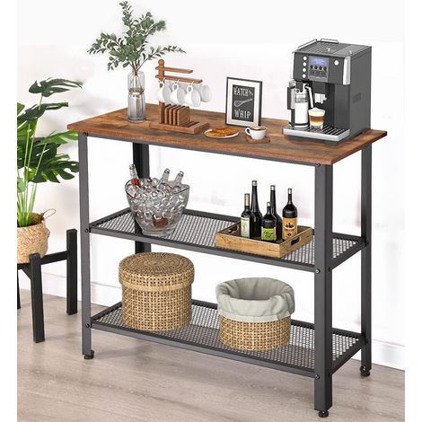 Table de canapé Console, Table de Couloir à 3 étages avec étagères de Rangement, Table d'extrémité d'entrée Vintage Industrielle, Table de Bar étroite pour Couloir et Salon (1/5)