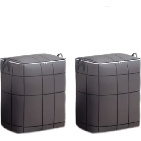 Deux sacs de rangement pour vêtements, 180L, boîte de rangement grande capacité avec fermeture éclair, pour ranger les doudounes et les couettes. (1/5)