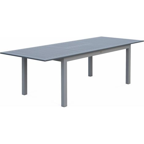 8-seater extendable garden table aluminum Grey 244x100x75 cm - Chicago