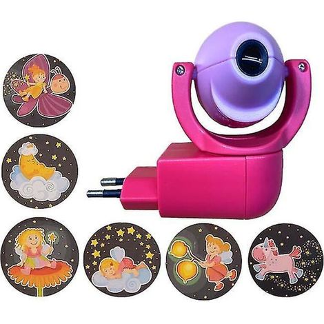 LED-Nachtlichtprojektor mit Tieren, rosa Stern, Mond und Tieren für das Kinderzimmer (EU-Stecker) (1/4)