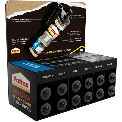 EXPO SILIC. PATTEX SL510 2PZ X 6 COLORI