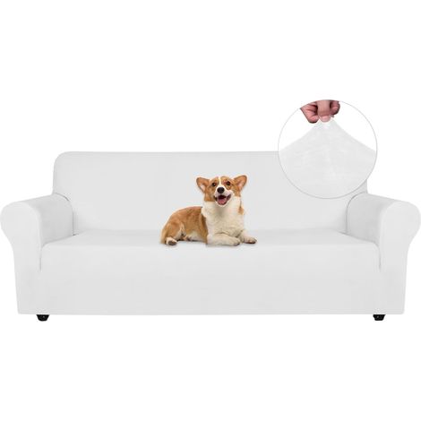 1 Housse de canapé, Tissu velours extensible, Protection animaux, Universel 3 places, Salon