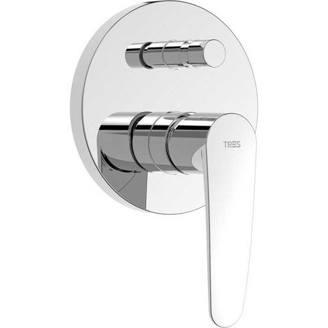 Monomando baño/ducha Flat-Tres empotrado cromo Tres (1/2)