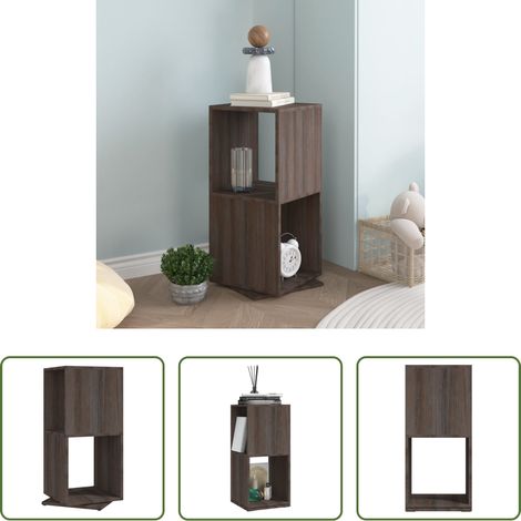 Étagère sur pied - Armoire rotative Gris chêne 34,5x34,5x75,5 cm bois d'ingénierie (1/5)