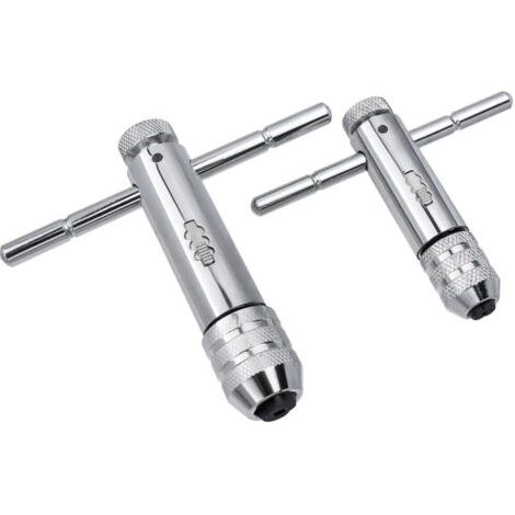 Sollbry 2 Clé à Taraud Clé Taraudage à T Poignée Coulissante Alésoir à Tarauder Réglable, Porte-Taraud Robinet Clé à Cliquet Réversible Taraudage Manuel M3-M8 / M5-M12 (1/5)