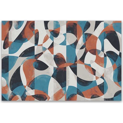 Tableau abstrait formes colorées panoramique