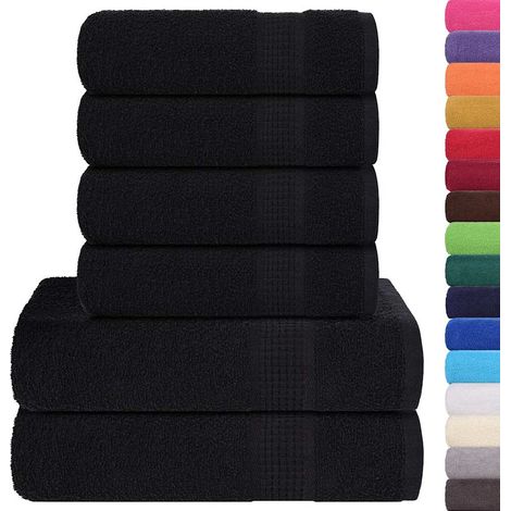 Ensemble de serviettes FROGN 6 pcs noir 360 g/m² (1/5)