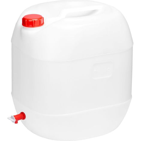 Garronda Jerrican Eau avec Robinet sans BPA jerrican Alimentaire d'eau bidon 30L jerrican Eau 30L bidon Etanche Reservoir Eau Camping Car bidon Eau Camping Accessoires Blanc GD-0083