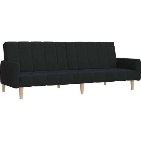 Canapé Sofa-lit à 2 places noir tissu (1/5)