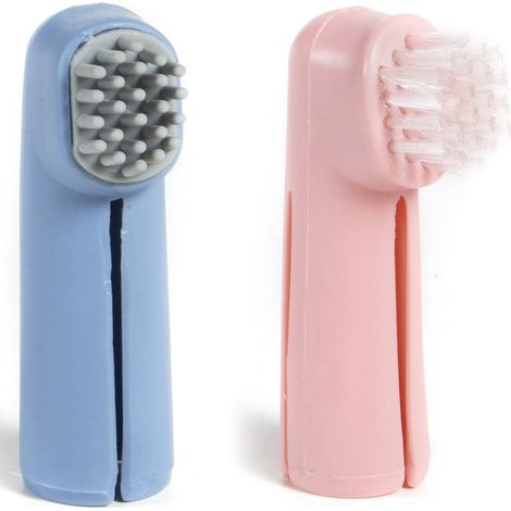Set de 2 brosses en poils et caoutchouc pour chiens et chats