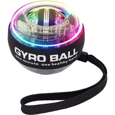 (Schwarz mit Beleuchtung) Gyroskopball – Vvikizy – Tragbar, Schwarz – Leicht – Fitness – Rehabilitation (1/4)