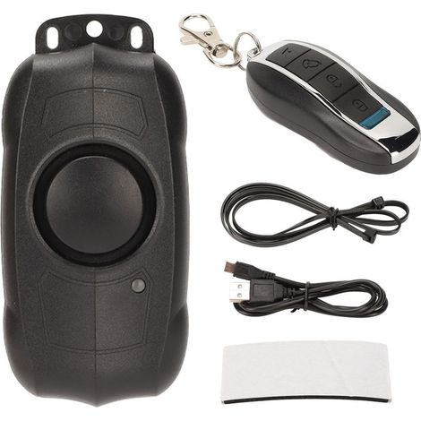 Alarme de vélo sans fil IP55, étanche, antivol, 113db, Rechargeable, Vibration, avec télécommande, pour la maison, noir (1/5)