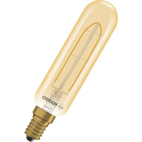 OSRAM Tube LED  Vintage 1906 T28 Filament, 2,8 W, E14, doré, transparent, T28, pour bandeaux lumineux, meubles, vitrines, luminaires encastrés, éclairage linéaire