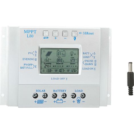 Régulateur de Charge MPPT solaire photovoltaïque PWM avec écran LCD 80A, 12V/24V (1/5)
