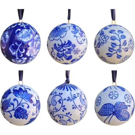 Pallina di Natale in porcellana da 2,4 pollici, zaffiro profondo 6