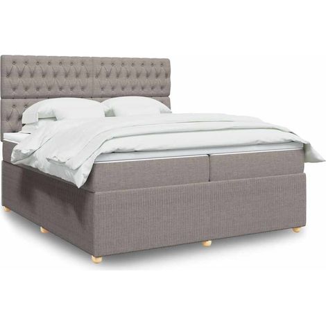 Boxspringbett mit Matratze Taupe 200x200 cm Stoff (1/5)