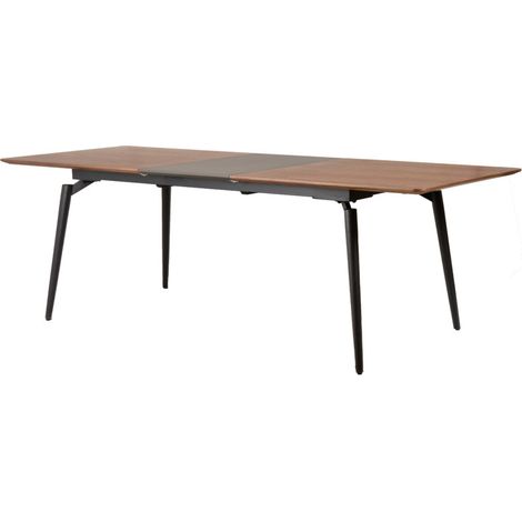 Table extensible 180 à 230 cm plaquée en noyer et pieds métal - CARSON (1/5)
