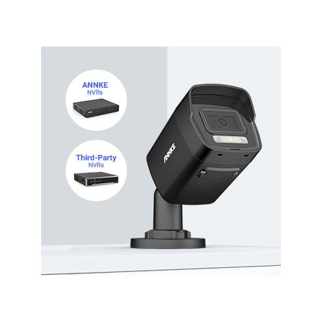 ANNKE Cámara de vigilancia PoE 3K, cámaras IP PoE con reflector para personas al aire libre/detección de vehículos, visión nocturna en color, ranura para tarjeta microSD integrada, H.265+, IP67, negro (1/5)