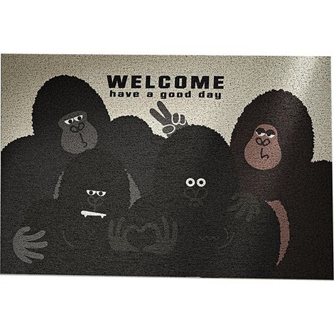 Tapis d'entrée découpable, résistant à la saleté, bouclé, antidérapant et lavable pour la maison, Orangutan Paradise (1/5)