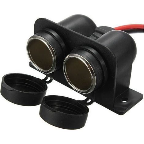 Cigarette Lighter Socket, Double Hole Waterproof Marine Grade 12V/24V DC Cigarette Lighter Plug, Outlet for Cars and Boats (1/5)