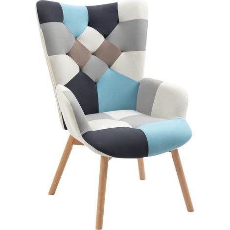 Poltroncina da Camera Velluto Trapuntato Gambe Legno, 66x76x98cm