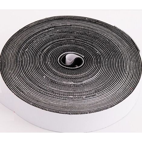 Ruban Scratch - Bande Crochet et Boucle Auto-Adhésive - 20 mm x 25 m - Noir - Pour Montage Cadre, Fixation Intérieure Voiture, Outils Électriques, Rideaux - 1 Pièce (1/5)