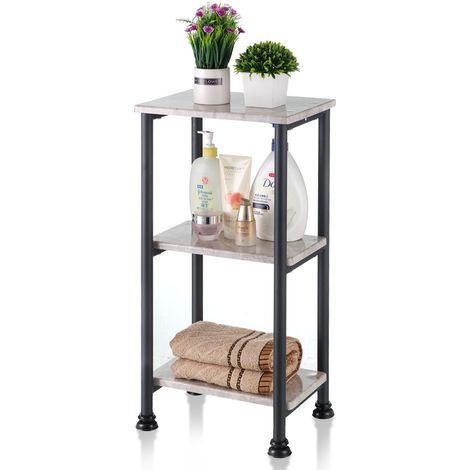 Standregal Charles Modernes Regal mit Marmor-Optik und stabilem Stahlrahmen 35 x 26 x 70 cm - 3 Etagen