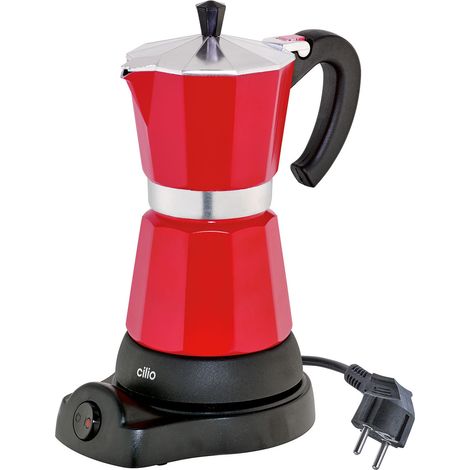 Cafetière électrique Cilio Classico, diamètre 11,5 x 25 cm, 6 tasses, rouge
