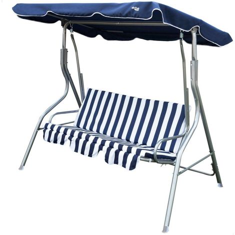 Aktive Garten-Schaukelstuhl blau und weiß 180x160x107 cm