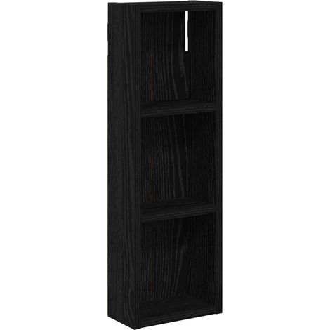 Bathroom Wall Cabinet with Shelf Black Oak 20 x 10 x 60.5 cm vidaXL