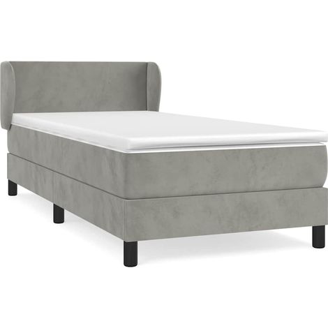 Maison Exclusive - Boxspringbett mit Matratze Hellgrau 100x200 cm (1/5)