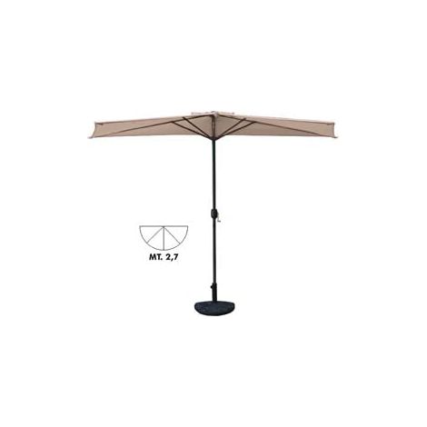 Parasol Mural en Aluminium 1/2 Rond - 270 cm col. blanc
